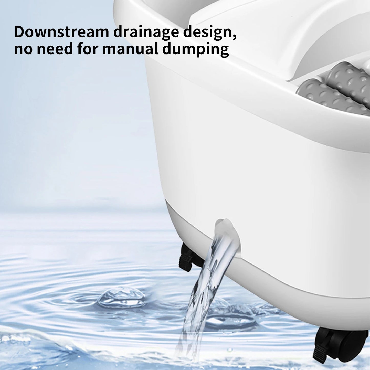 Bain de pieds de massage température réglable 38 ° C-48 ° Seau de trempage C bassin de sauna seau de baignoire de spa avec 8 rouleaux de massage