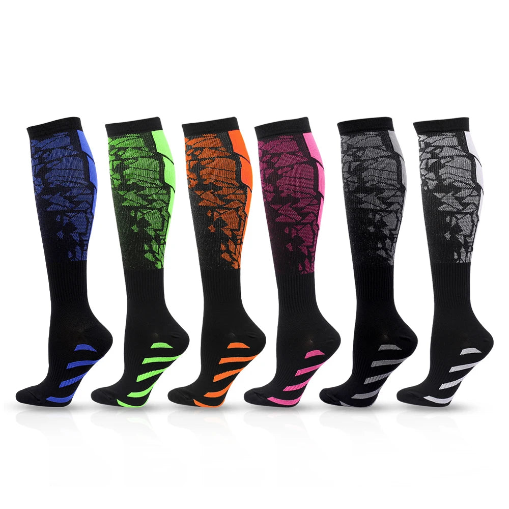 1 paire de chaussettes de compression de sport pour hommes et femmes, chaudes pour la course, le cyclisme et la jeu de football