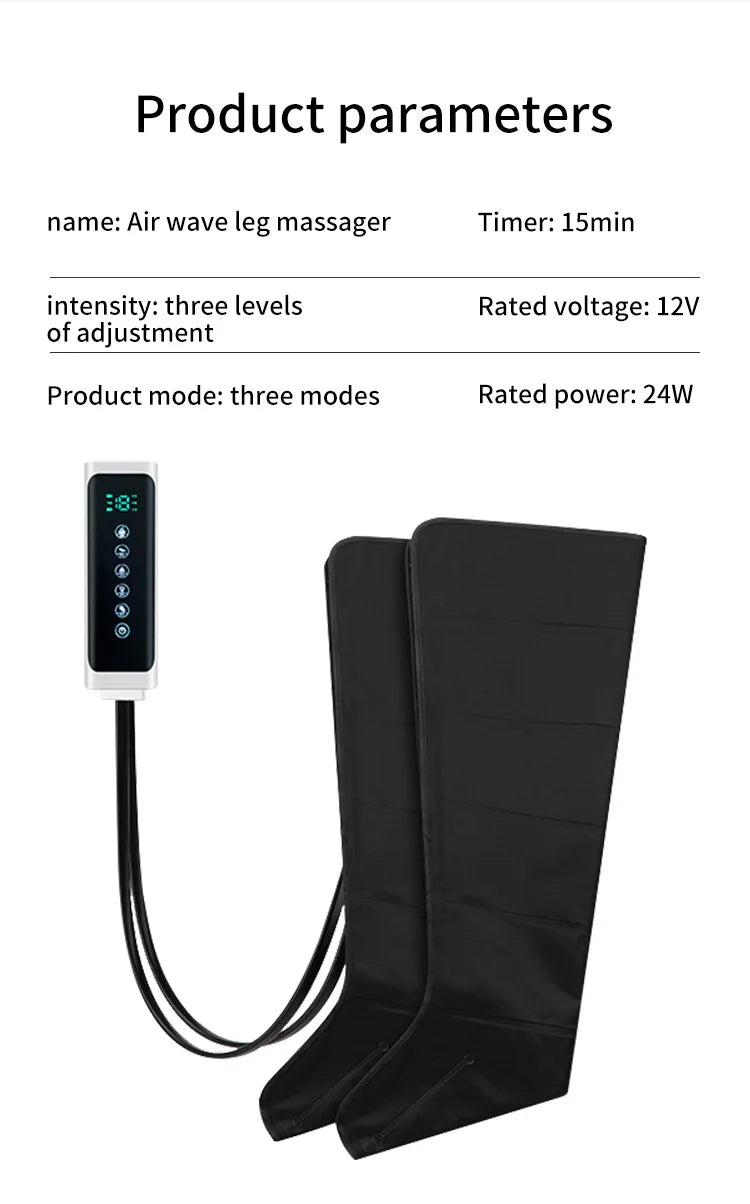 Masseur de jambes à pression d'air, bottes de Massage des pieds, pétrissage, compression, Relaxation profonde des mollets avec télécommande