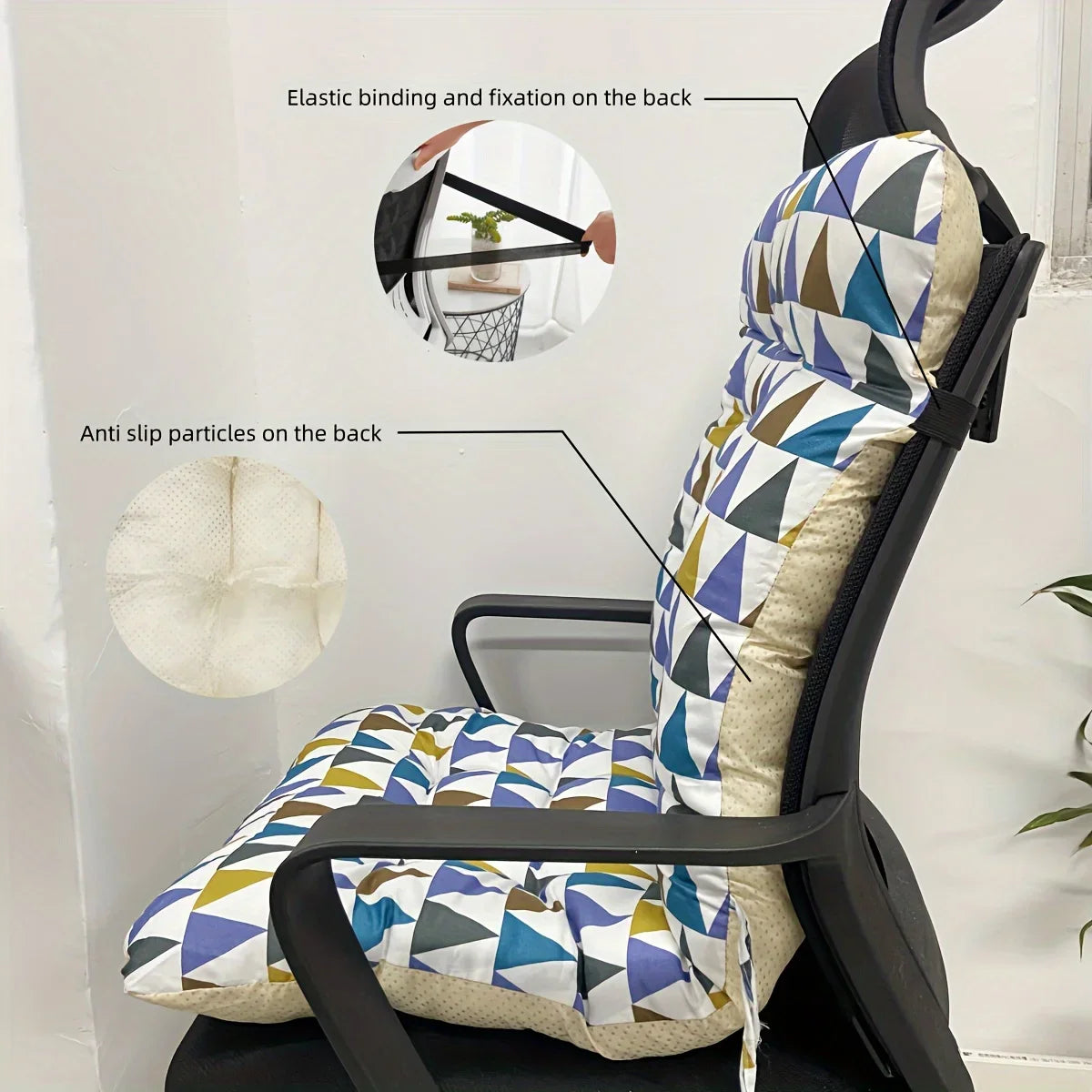 Coussin de chaise de bureau ergonomique avec support de dossier intégré – Convient à une utilisation multifonctionnelle des sièges de maison et d'auto