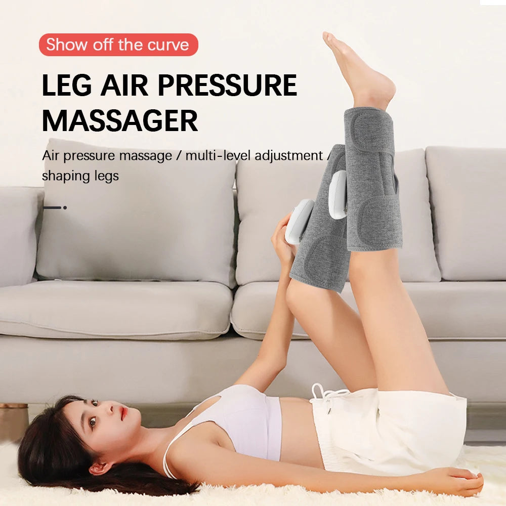 Électric 360 °   Masseur de mollets à pression d'air, Massage des jambes sans fil, 3 modes de Compression d'airbag, relaxation des muscles des pieds et des mollets, Circulation sanguine