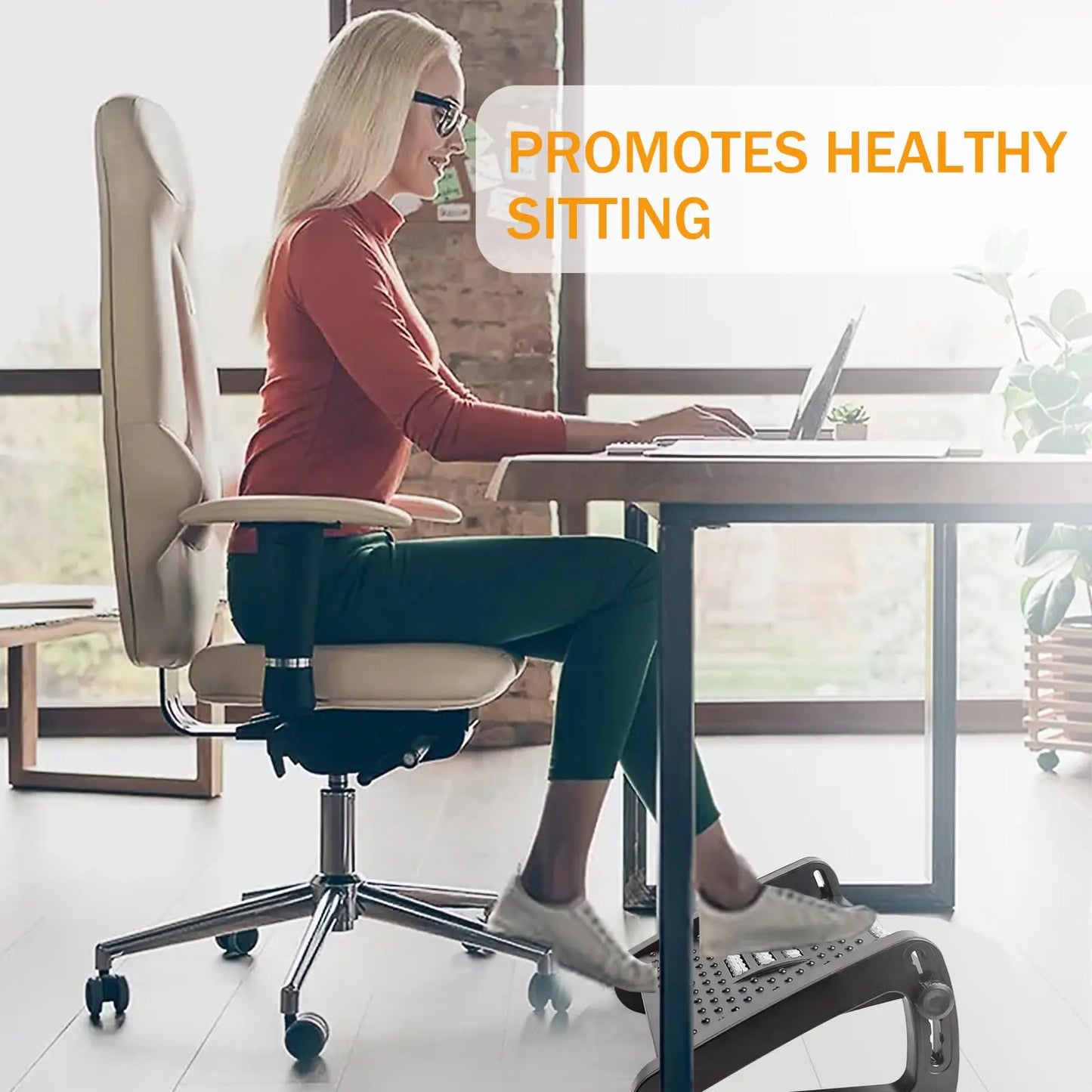 Repose-pieds ergonomique sous le bureau, tabouret avec rouleaux de Massage, repose-jambes de bureau, soulagement de la douleur pour le travail au bureau et à domicile