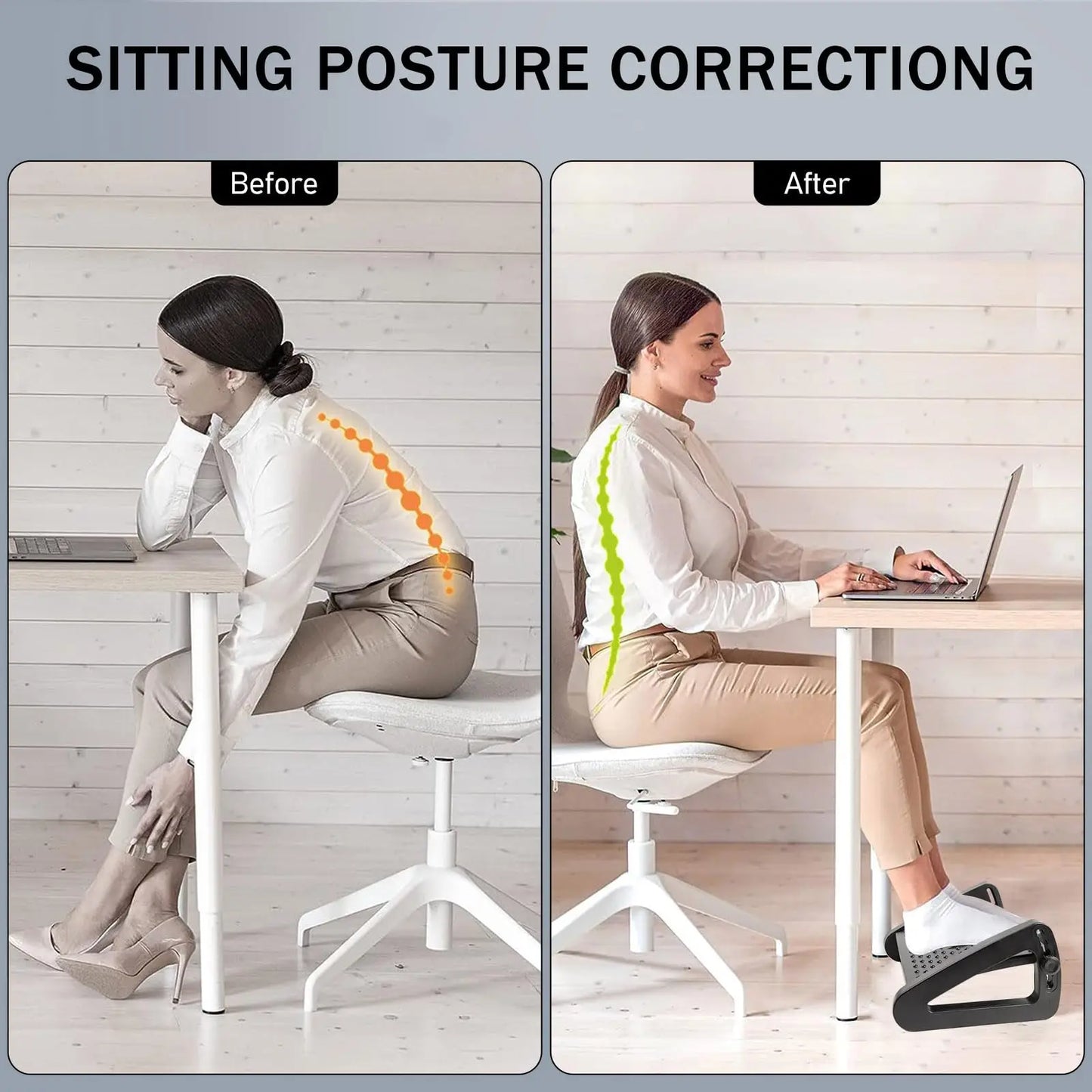 Repose-pieds ergonomique sous le bureau, tabouret avec rouleaux de Massage, repose-jambes de bureau, soulagement de la douleur pour le travail au bureau et à domicile