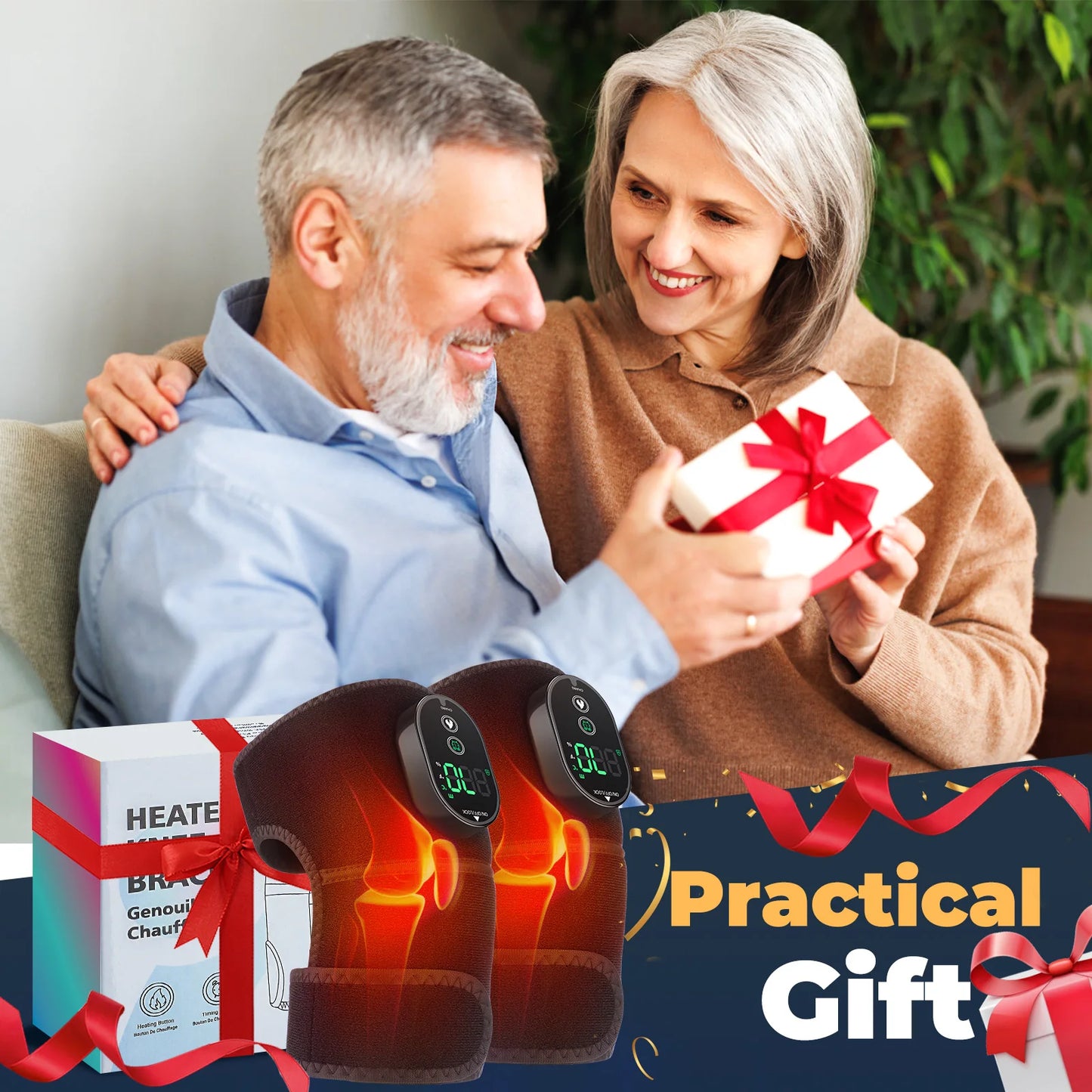 Masseur thermique de genou 3 en 1, attelle de soutien de Massage chauffante pour épaules, genoux et coudes, coussin vibrant Rechargeable, Machine de relaxation musculaire