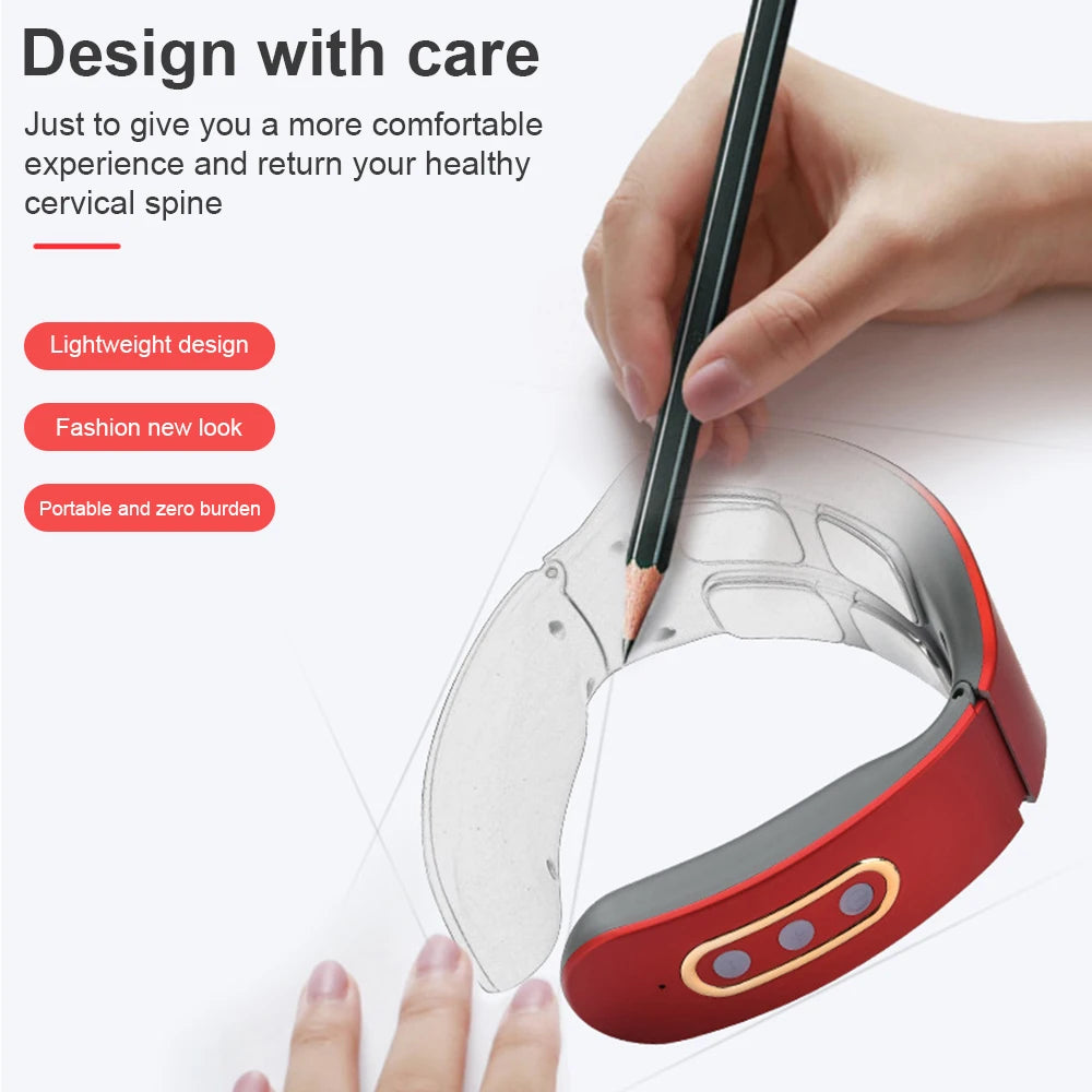 Masseur électrique d'impulsions pour le cou et les épaules, 6 modes, 9 niveaux, chaleur réglable, vertèbre cervicale, relaxation, soulagement de la douleur, pétrissage