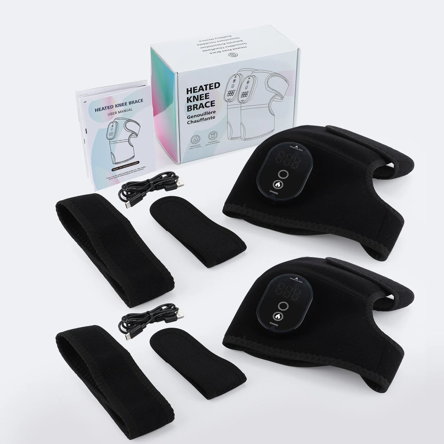 Masseur thermique de genou 3 en 1, attelle de soutien de Massage chauffante pour épaules, genoux et coudes, coussin vibrant Rechargeable, Machine de relaxation musculaire