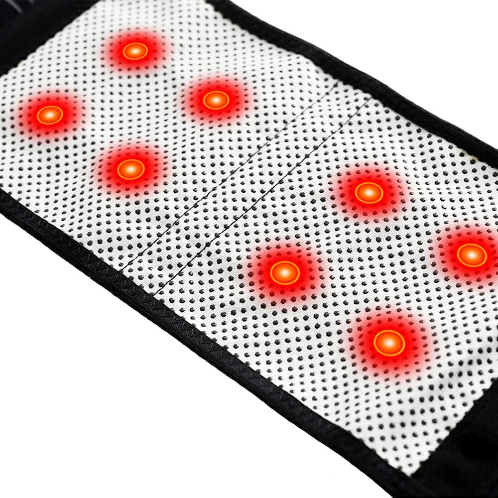 BOTQTOW 1 pièces ceinture de soutien lombaire chauffante magnétique-attelle de taille réglable pour soulager les maux de bas du dos, masseur, taille M-4XL