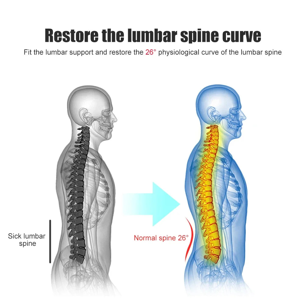 BOTQTOW 1 pièces ceinture de soutien lombaire chauffante magnétique-attelle de taille réglable pour soulager les maux de bas du dos, masseur, taille M-4XL