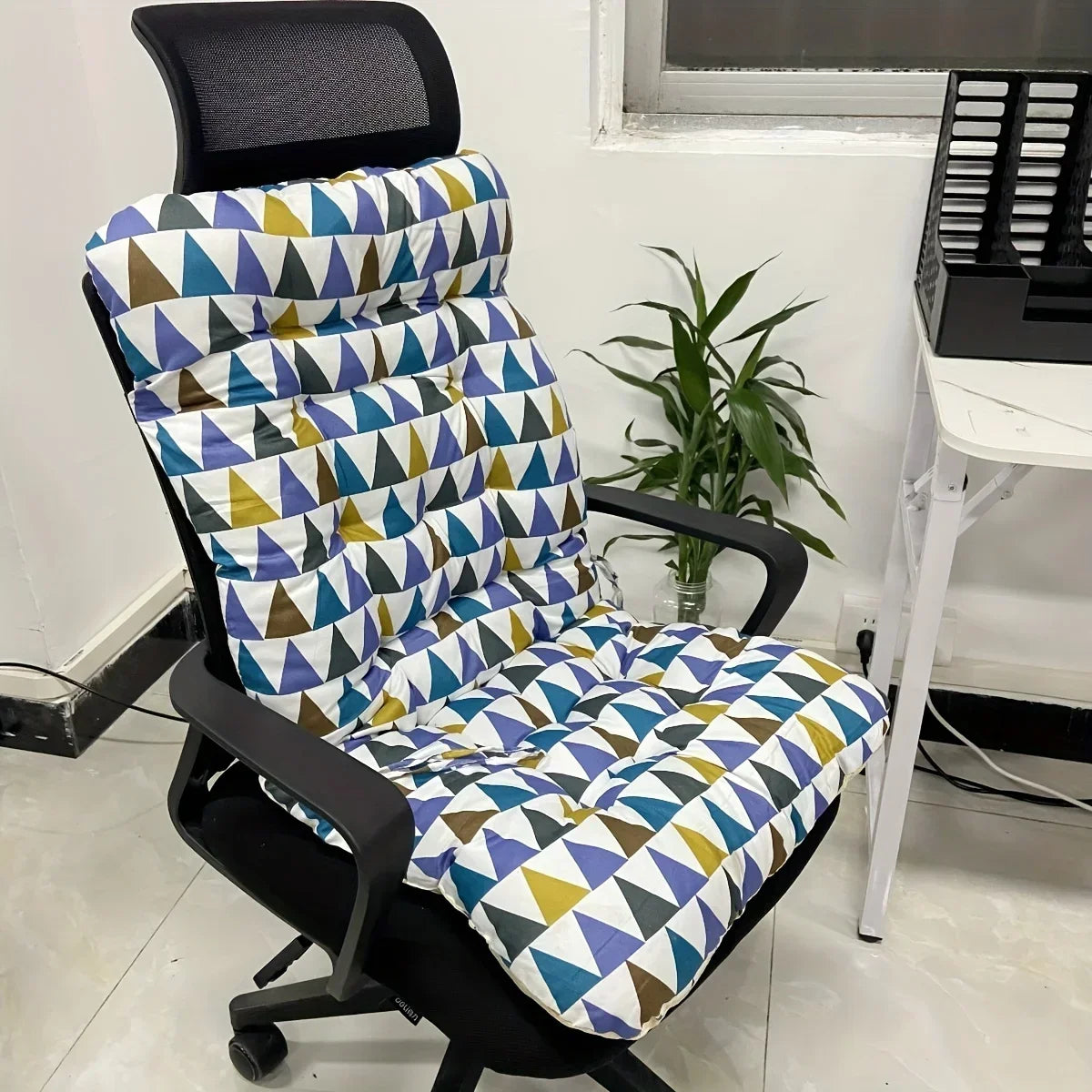 Coussin de chaise de bureau ergonomique avec support de dossier intégré – Convient à une utilisation multifonctionnelle des sièges de maison et d'auto