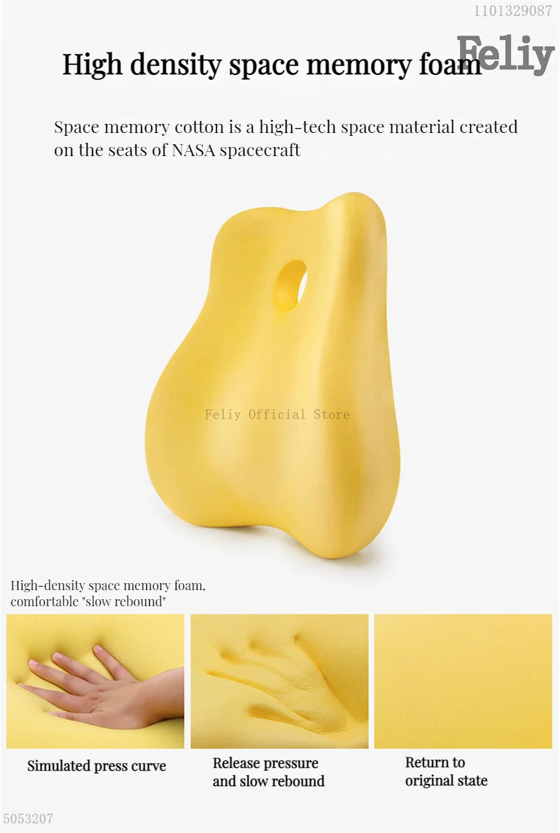 Coussin de chaise de bureau en mousse à mémoire de forme, siège de voiture, soutien de la taille, oreiller de massage lombaire, oreiller Orth4WD, coussin de fesses et de CÔTÉ cyx, coussinets de dos