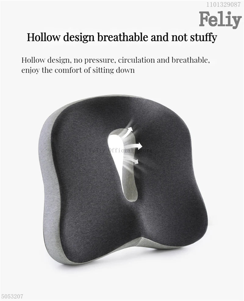 Coussin de chaise de bureau en mousse à mémoire de forme, siège de voiture, soutien de la taille, oreiller de massage lombaire, oreiller Orth4WD, coussin de fesses et de CÔTÉ cyx, coussinets de dos