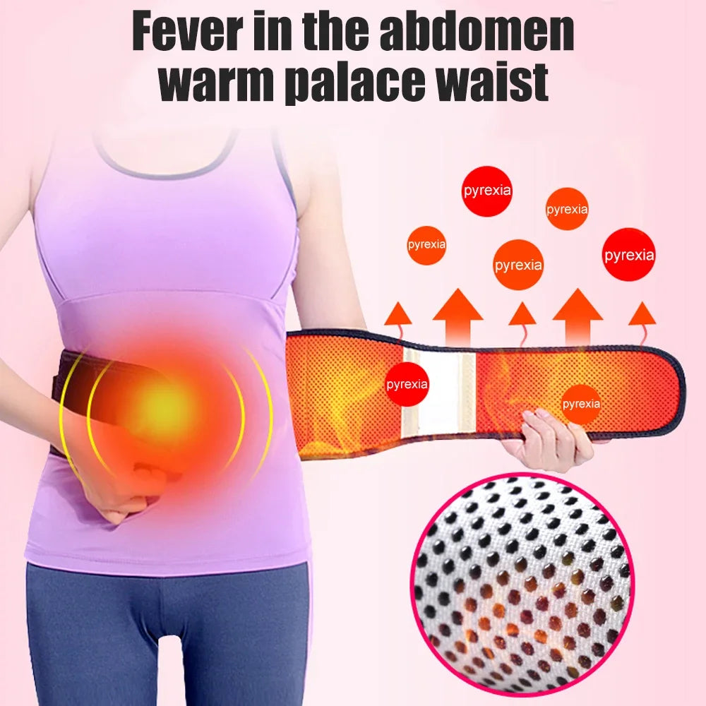 BOTQTOW 1 pièces ceinture de soutien lombaire chauffante magnétique-attelle de taille réglable pour soulager les maux de bas du dos, masseur, taille M-4XL