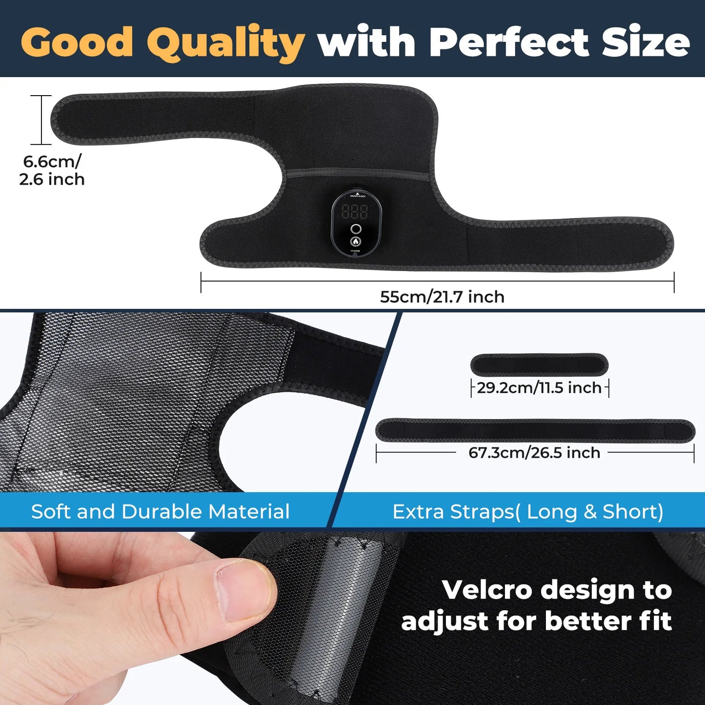 Masseur thermique de genou 3 en 1, attelle de soutien de Massage chauffante pour épaules, genoux et coudes, coussin vibrant Rechargeable, Machine de relaxation musculaire