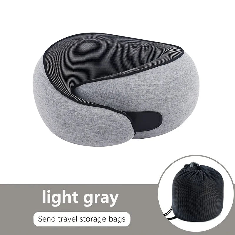 Oreiller cervical en avion escargot – Oreiller de voyage avec support doux, parfait pour dormir, voiture, train, bureau et maison.