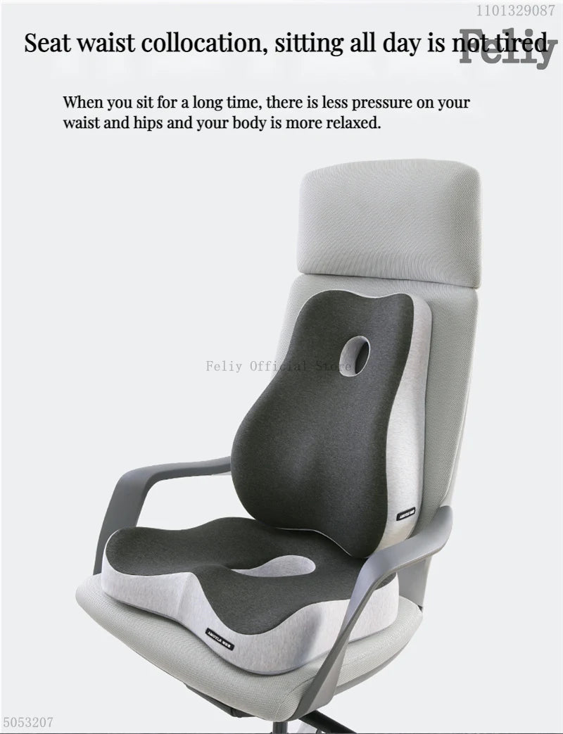 Coussin de chaise de bureau en mousse à mémoire de forme, siège de voiture, soutien de la taille, oreiller de massage lombaire, oreiller Orth4WD, coussin de fesses et de CÔTÉ cyx, coussinets de dos
