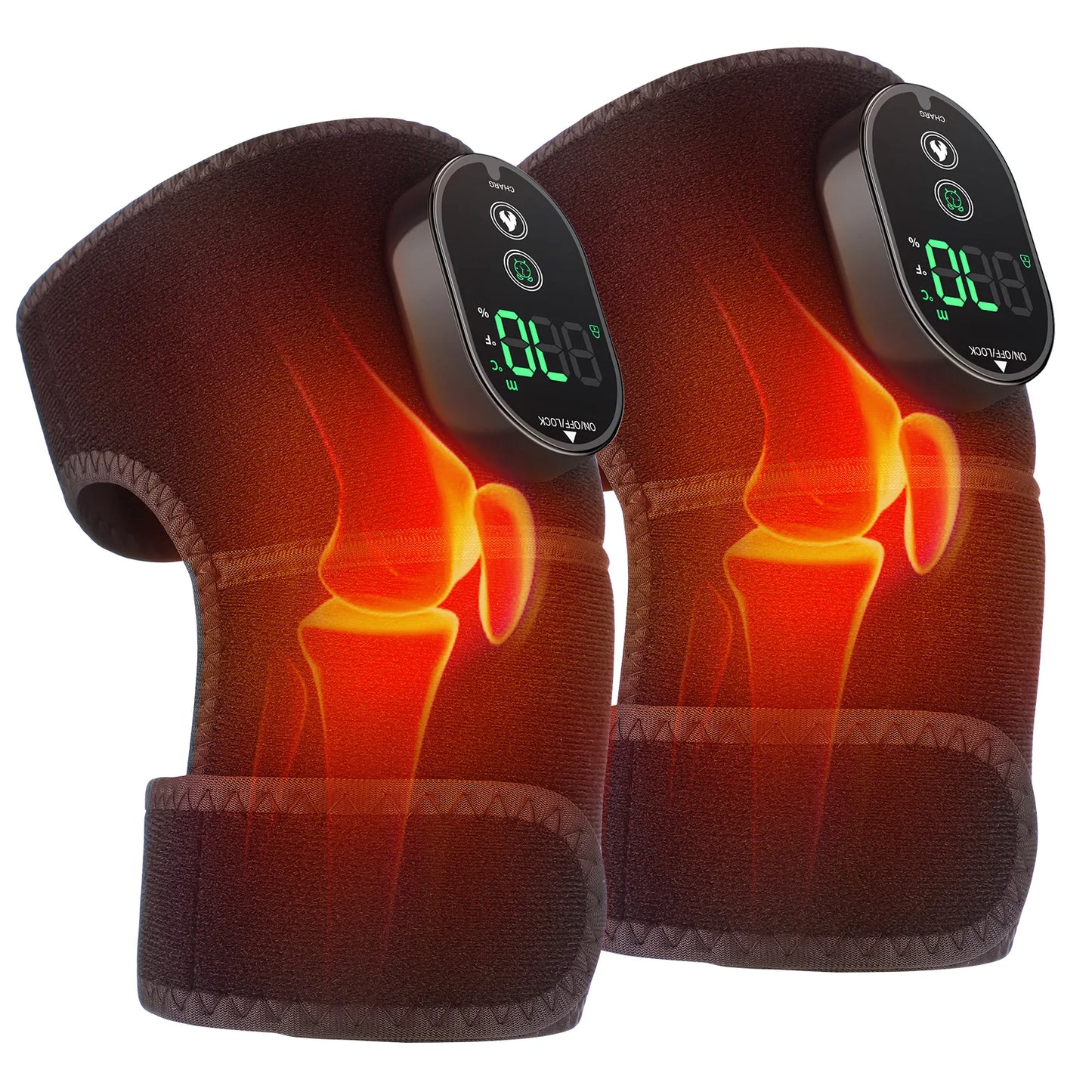 Masseur thermique de genou 3 en 1, attelle de soutien de Massage chauffante pour épaules, genoux et coudes, coussin vibrant Rechargeable, Machine de relaxation musculaire