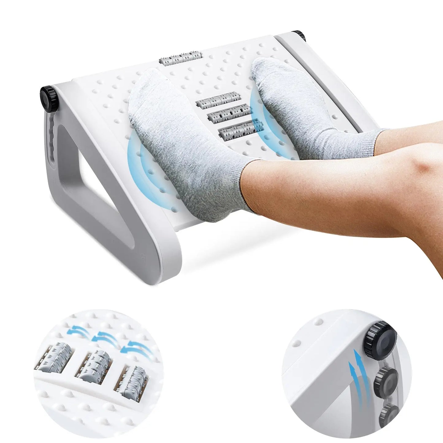 Repose-pieds ergonomique sous le bureau, tabouret avec rouleaux de Massage, repose-jambes de bureau, soulagement de la douleur pour le travail au bureau et à domicile