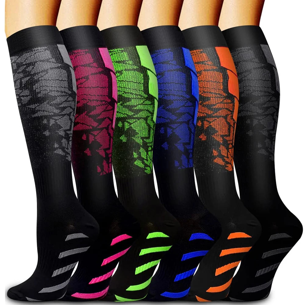 1 paire de chaussettes de compression de sport pour hommes et femmes, chaudes pour la course, le cyclisme et la jeu de football