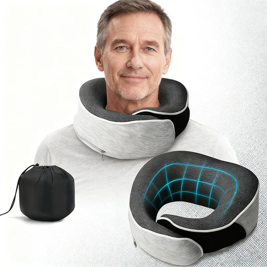 Oreiller cervical en avion escargot – Oreiller de voyage avec support doux, parfait pour dormir, voiture, train, bureau et maison.